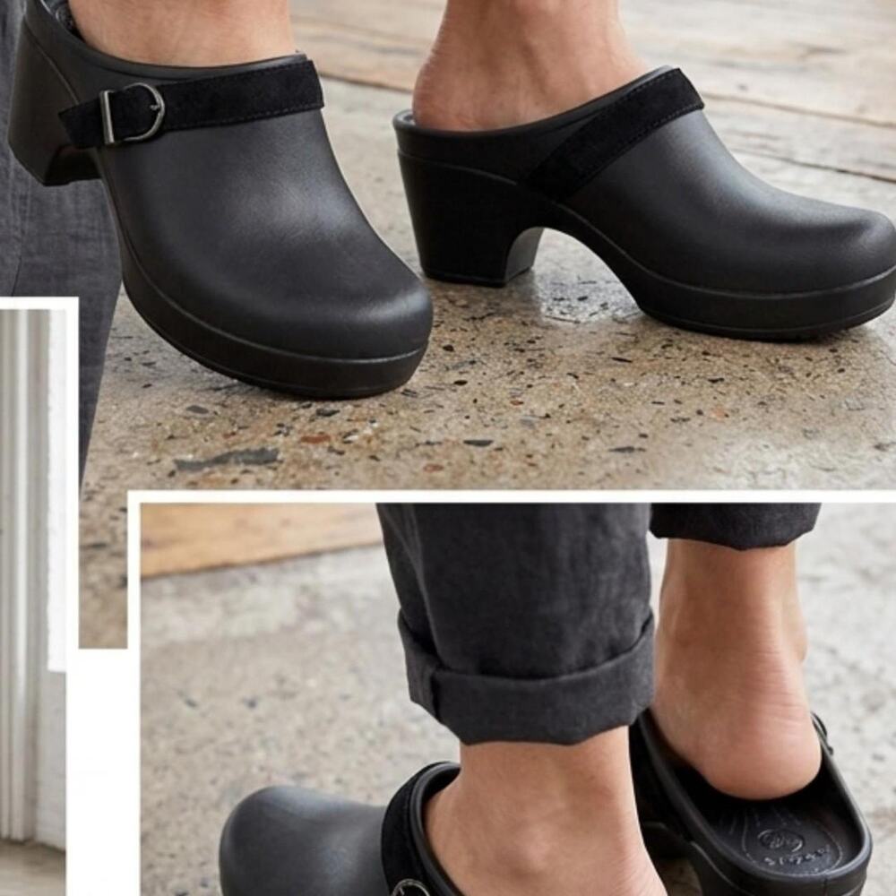 Crocs black clogs with a